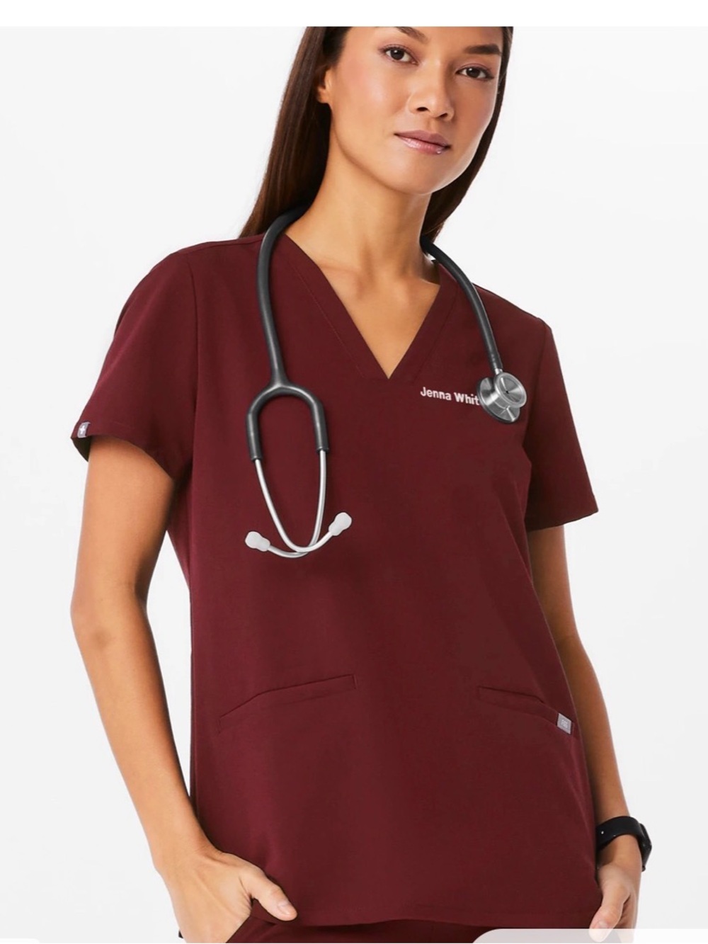 Figs technical collection casma
Women's Short Sleeve V-Neck Scrub Top burgundy